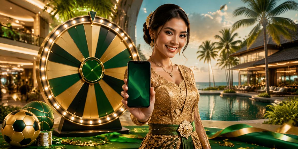 Model wanita Vietnam berdiri di depan meja roulette dengan ekspresi penuh percaya diri
